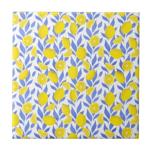 Lemons Blue Mediterranean タイル (正面)