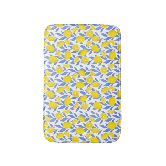 Lemons Blue Mediterranean バスマット (正面縦)