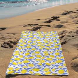 Lemons Blue Mediterranean ビーチタオル