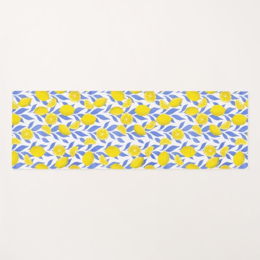 Lemons Blue Mediterranean ヨガマット (正面(横))