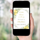 Lemons bow sage green welcome Baby Shower ポスター