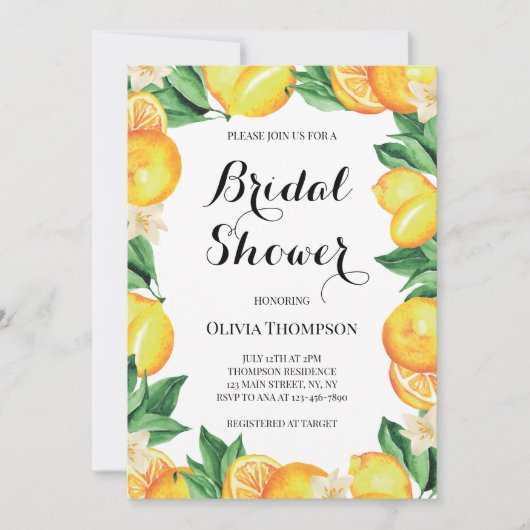 Lemons Bridal Shower invitation 招待状 (正面)