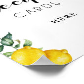 Lemons Bridal Shower sign Recipe cards Here ポスター (角)