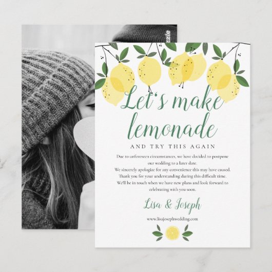 Lemons Change the Date Failed Canceled Photo ポストカード (正面/裏面)