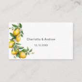 Lemons citrusの応答結婚サイトQR RSVP エンクロージャーカード (正面)