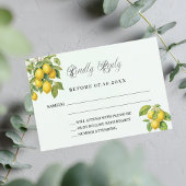 Lemons citrus greeneryの応答結婚RSVPカード 出欠カード