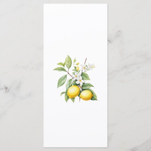 Lemons floral  Menu メニュー (裏面)