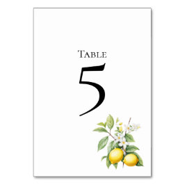 Lemons floral Table Number Card テーブルナンバー