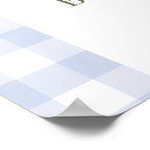 Lemons gingham blue bow boy welcome Baby Shower ポスター (角)