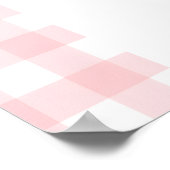 Lemons gingham pink bow garden birthday welcome ポスター (角)