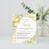 Lemons gingham squeeze bow Baby Shower invitation (スタンド正面)