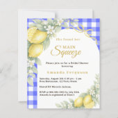 Lemons gingham squeeze Bridal Shower invitation (正面)