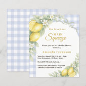 Lemons gingham squeeze Bridal Shower invitation (正面/裏面)