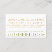 LEMONS LIMES customer loyalty punch card ロイヤリティカード (裏面)