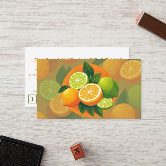 LEMONS LIMES customer loyalty punch card ロイヤリティカード (正面/裏面インサイチュ)