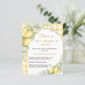 Lemons love gingham Bridal Shower invitation (スタンド正面)