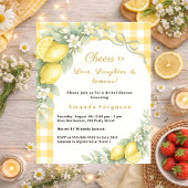 Lemons love gingham Bridal Shower invitation