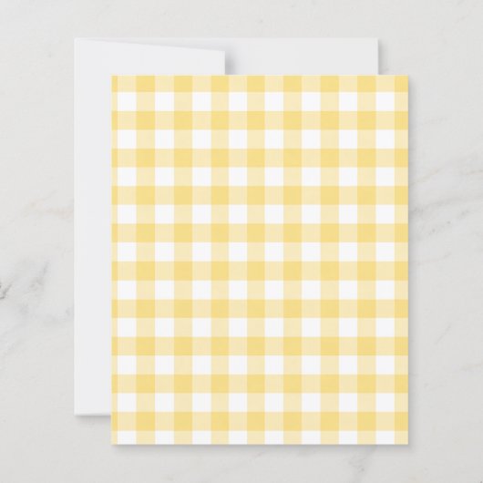 Lemons love gingham Bridal Shower invitation (裏面)