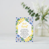 Lemons Mediterranean Baby Shower Book Request エンクロージャーカード (スタンド正面)