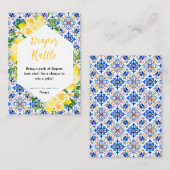 Lemons Mediterranean Baby Shower Diaper Raffle エンクロージャーカード (正面/裏面)