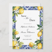 Lemons Mediterranean QR code Wedding Save the Date セーブザデート (正面)