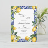 Lemons Mediterranean QR code Wedding Save the Date セーブザデート (スタンド正面)