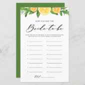 Lemons & Oranges How Old was the Bride Photo Game (正面/裏面)