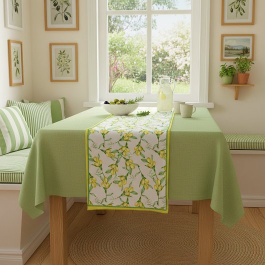 Lemons pattern  short table runner ショートテーブルランナー