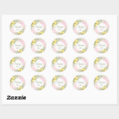 Lemons pink gingham squeeze me party favor ラウンドシール (シート)