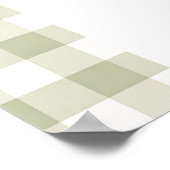 Lemons sage gingham bow garden birthday welcome ポスター (角)