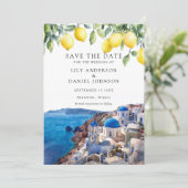 Lemons Santorini Greece Photo Wedding セーブザデート (スタンド正面)