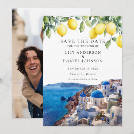 Lemons Santorini Greece Photo Wedding セーブザデート