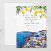 Lemons Santorini Greece Wedding セーブザデート (正面/裏面)