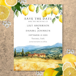 Lemons Tuscan Scene Italian Wedding セーブザデート