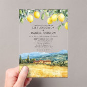 Lemons Tuscan Scene Italy Wedding アクリル招待状 (インサイチュ (ポータブル))