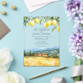 Lemons Tuscan Scene Italy Wedding アクリル招待状 (インサイチュ (ウェディング))
