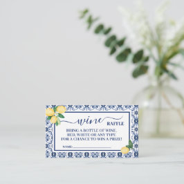 Lemons Wine Raffle Ticket card Bridal Shower プレイスカード
