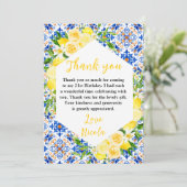 Lemons with Foliage Mediterranean Birthday サンキューカード (スタンド正面)