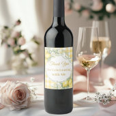 Lemons yellow gingham Thank You Bridal Shower ワインラベル