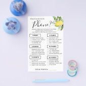 Lemony携帯電話に何が入っているのシャワーゲームカード チラシ (シングル)