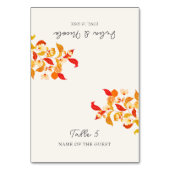 Lemony Love Citrus Foliage Wedding Place Card テーブルナンバー (正面)
