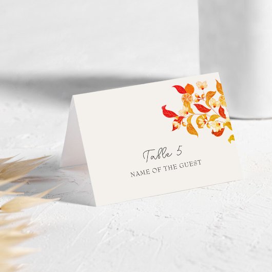 Lemony Love Citrus Foliage Wedding Place Card テーブルナンバー