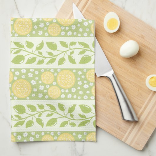 Lemony Vines Kitchen Towel キッチンタオル (四つ折り)