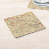 L'Empireのオットマン、l'Italie 1500年1400年 スクエアペーパーコースター (アングル)