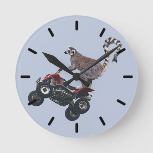 Lemurの時計2の跳躍 ラウンド壁時計 (正面)