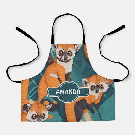 Lemur幾何パタカラフルーン エプロン (正面)