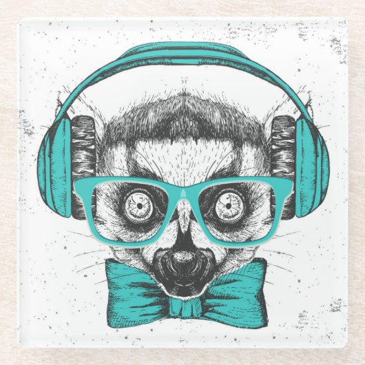 Lemur |の音楽愛好者 ガラスコースター (正面)