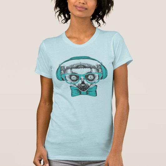 Lemur |の音楽愛好者 tシャツ (正面)