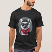 Lemur Artwork Sunglassage Madagascar Monkey Portra Tシャツ (正面)