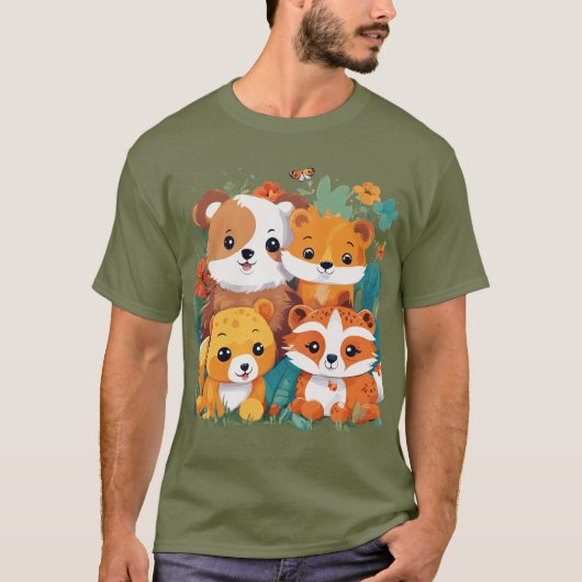 Lemur Familyおもしろい: Tシャツデザイン Tシャツ (正面)